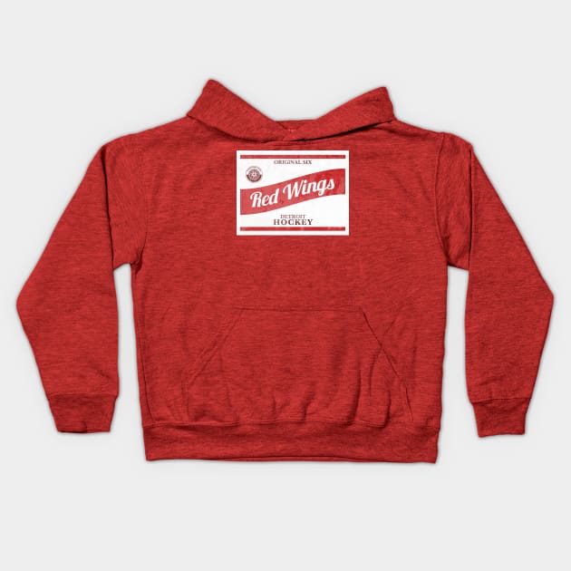 Red Stripe Wings Kids Hoodie by DesignsByDrew